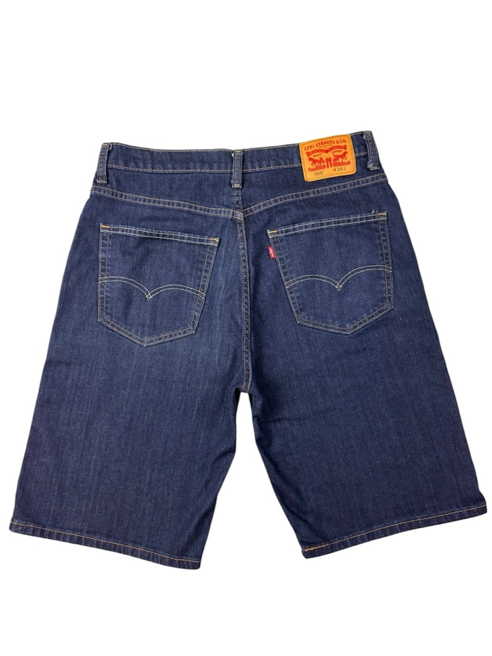 Levi's 569 Loose Straight Dark Wash Grandpa 80’s Denim Jorts Shorts (34)